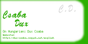 csaba dux business card